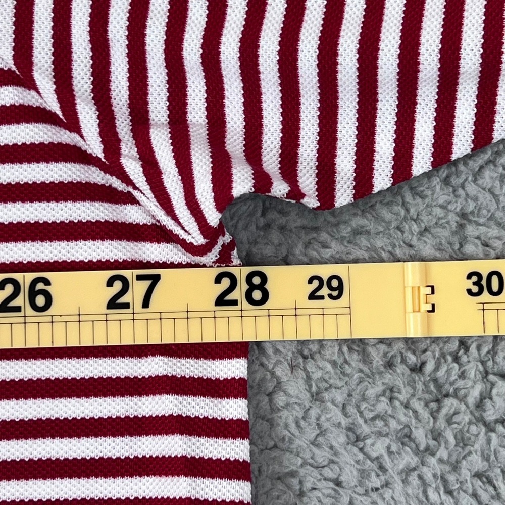 Lacoste Polo Shirt US Men 4XL (EU/3XL) Red White Striped Short Sleeve Cotton - Picture 8 of 10